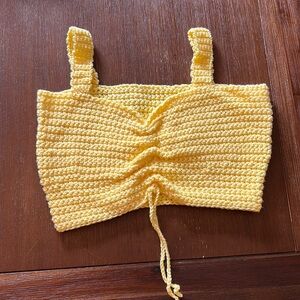 Handmade Crochet Yellow Cinch Tank Top